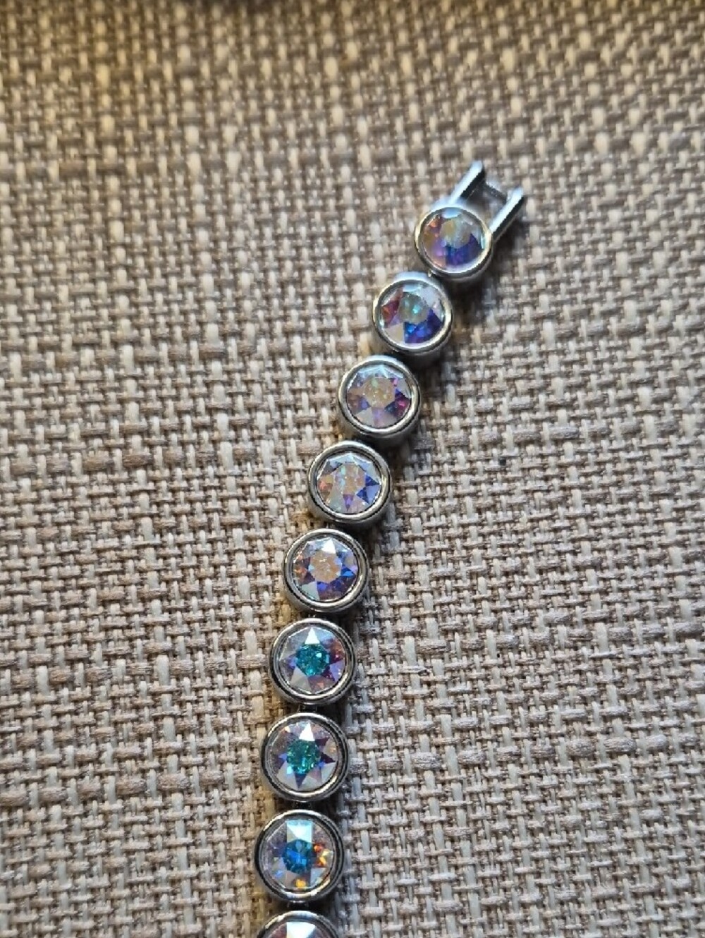 Touchstone Crystal Iridescent Multicolor Tennis Bracelet - Picture 2 of 3